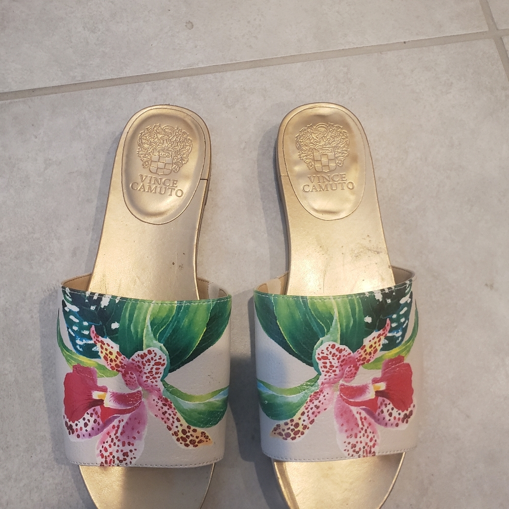 tropical floral sandals